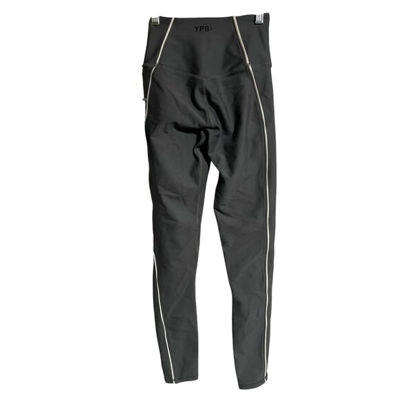 YPB High Waisted Leggings Womens XXS Gray Reflective Stripes Stretch Activewear - Picture 2 of 11